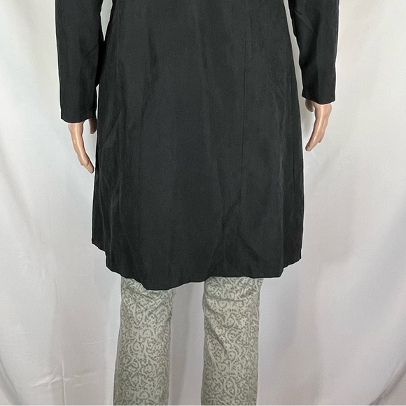 SHEIN Suede Double-Breasted Lightweight Long Coat, Black | S - Picture 10 of 16